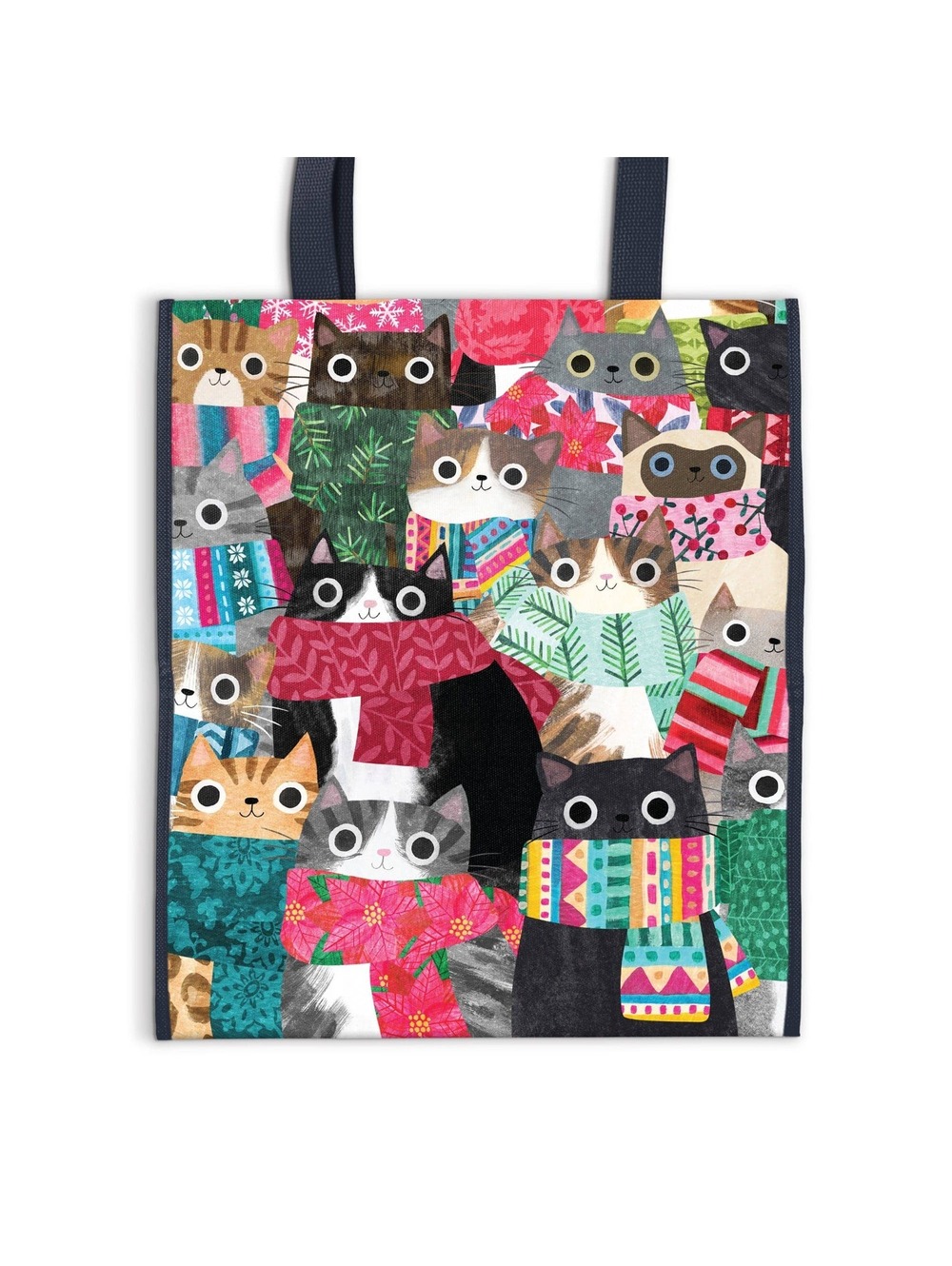 Wintry Cats Reusable Tote